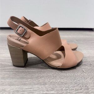 Clarks Nude Block Heel Sandals size 8